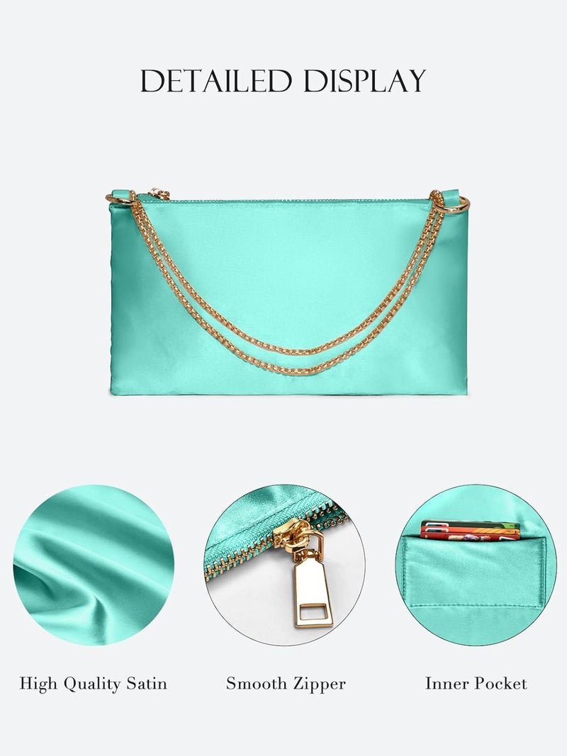 oscaurt Women's Evening Handbag Satin Shoulder Bag Purse for Prom Engagement Cocktail Party Wedding - Image 3